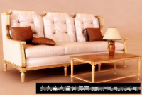 The European Jingdiao fabric sofa 3D model